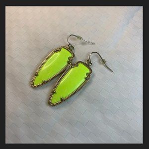 Kendra Scott Sky/Skylar Earrings Gold/NEON Yellow